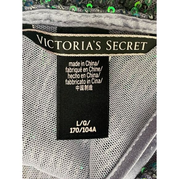 Victoria's Secret Women's Slip Dress Iridescent Glitter Shine Mini Crisscross - Picture 6 of 7